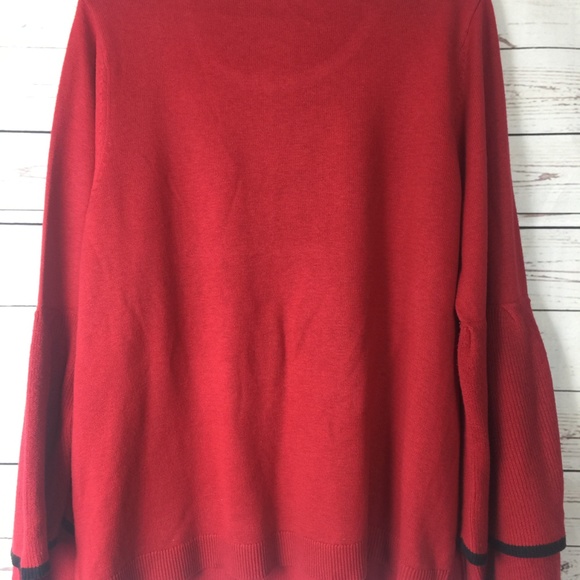 Style Co Ruffled-Sleeve Sweater Cranberry - Picture 4 of 6